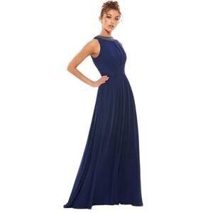 Mac Duggal Ieena Formal Evening Gown Size 2 Blue Dress Wedding Party Bridesmaid